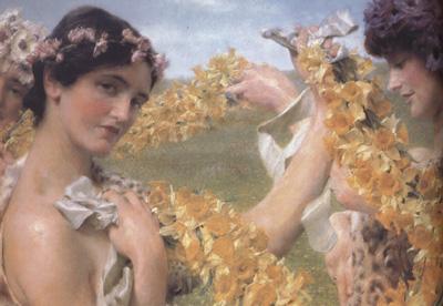 Alma-Tadema, Sir Lawrence When Flowers Return (mk23) Germany oil painting art